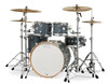 DW Design Series 4-Piece Maple Shell Pack in Steel Gray finish with chrome hardware featuring maple shells, professional sound, and premium DW craftsmanship - available at Musician Madness.