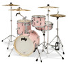 PDP New Yorker 4-Piece Drum Kit - Pale Rose Sparkle w/ Chrome Hardware (PDNY1604PR) | Musician Madness