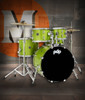 PDP Centerstage 5-Piece Drum Set w/ Hardware, Cymbals & Throne - Electric Green (PDCE2015KTEL) | Musician Madness