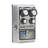 Digitech DOD-GUNSLINGER Mosfet Distortion Pedal featuring rugged silver housing, dual-level controls, and warm tube-like distortion perfect for modern rock and metal tones.