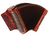 Hohner CXER Corona II XTREME EAD Accordion in pearl red finish featuring three-row diatonic button layout and durable build for authentic Tejano and Norteño performance.