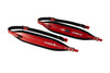 Hohner ACC21-RED/BLK 44" x 4" Leather & Velvet Accordion Straps X-Large with back strap featuring red leather exterior, black velvet padding, and adjustable fit for premium comfort.