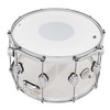 DW Design Series 14" x 8" Acrylic Snare Drum with Chrome Hardware (DDAC0814SSCL1) featuring a clear acrylic shell for bright tone, punchy projection, and stunning stage presence.