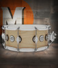 DW Design Series 14" x 6" Snare Drum - Natural Satin (DDLM0614SSNS) featuring a 10-ply maple shell with warm, balanced tone and satin natural finish for a classic DW look.