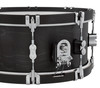 PDP Concept Classic 6.5x14 Snare Drum in Ebony Stain finish with matching wood hoops and maple shell, ideal for classic and modern drummers.