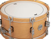 PDP Concept Classic 6.5x14 Snare Drum in Natural Stain finish with matching wood hoops and maple shell, delivering warm, vintage-inspired tone.