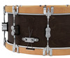 PDP Concept Classic 6.5x14 Snare Drum in Walnut Stain finish with natural wood hoops and maple shell, offering vintage tone and elegant contrast.
