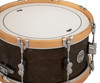 PDP Concept Classic 6.5x14 Snare Drum in Walnut Stain finish with natural wood hoops and maple shell, offering vintage tone and elegant contrast.