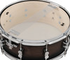 PDP Concept Maple 5.5x14 Snare Drum in Satin Charcoal Burst Lacquer finish with maple shell and chrome hardware, delivering warm tone and refined style.