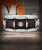 PDP Concept Maple 5.5x14 Snare Drum in Satin Charcoal Burst Lacquer finish with maple shell and chrome hardware, delivering warm tone and refined style.
