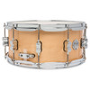 PDP Concept Maple 6.5x14 Snare Drum in Natural Lacquer finish with maple shell and chrome hardware, offering warm tone and timeless appeal.