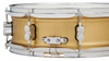PDP Concept Series 5x14 Snare Drum in Natural Satin Brushed Brass with 1.2mm shell and chrome hardware, producing warm, punchy tone with elegant brushed finish.
