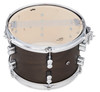 PDP Concept Maple 8x12 Dry Snare Drum in Satin Walnut Stain finish with chrome hardware, featuring a maple shell for controlled resonance and rich tone.