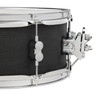 PDP Concept Series 5.5x14 Black Wax Maple Snare Drum in Satin Black finish with chrome hardware, offering warm maple tone, bright attack, and modern look.