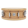 PDP Concept 20-Ply 5.5x14 Snare Drum in Natural Maple finish with thick wood hoops and maple shell, delivering warm tone and exceptional projection.