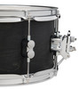 PDP Concept Series 6.5x14 Black Wax Maple Snare Drum in Satin Black finish with chrome hardware, offering deep maple tone, crisp response, and modern appearance.