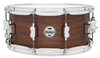 PDP LTD 6.5x14 Snare Drum with Maple/Walnut hybrid shell in Natural Satin finish, offering warm resonance, full-bodied tone, and premium craftsmanship.