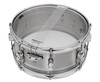 PDP Concept Series 6.5x14 Snare Drum in Natural Satin Brushed Aluminum finish with 1.2mm shell and chrome hardware, offering bright tone and sleek industrial design.