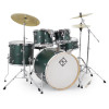 Dixon Spark Birch 5-Piece Shell Pack in See Through Green finish (PODSPB522STG) with bright birch shells â€“ punchy tone and bold modern look â€“ Musician Madness