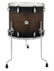 PDP Concept Maple 16x18 Floor Tom in Satin Charcoal Burst Lacquer with chrome hardware and maple shell â€“ bold tone and refined satin finish â€“ Musician Madness