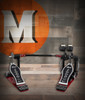 DW 5000 Series XF Extended Footboard Accelerator Double Bass Drum Pedal (DWCP5002AD4XF) with red base plates and carry bag