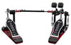 DW 5000 Series XF Extended Footboard Accelerator Double Bass Drum Pedal (DWCP5002AD4XF) with red base plates and carry bag