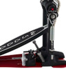 DW 5000 Series Accelerator Heelless Double Bass Drum Pedal (DWCP5002ADH) with red base plates and included carrying bag