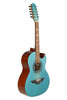 H. Jimenez Glossy Turquoise Sparkle Painted Top Bajo Quinto Cutaway Electric (LBQ1GXE-CN) with hardwood case acoustic-electric bajo quinto guitar