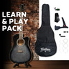 Washburn Learn & Play Pack Acoustic-Electric Guitar Bundle – Transparent Black Burst (WA90CETBBPACK) with gig bag, strap, and accessories