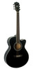 Washburn EA12 Festival Series Mini Jumbo Cutaway Acoustic-Electric Guitar – Black (EA12B-A-U)