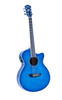 Washburn EA15 Festival Series Mini Jumbo Cutaway Acoustic-Electric Guitar – Flame Transparent Blue (EA15TBL-U)