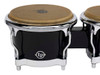 Latin Percussion LP 7-1/4" and 8-5/8" Fiberglass Bongos – Black with Chrome Plated Hardware (LP200XF-BK) – durable fiberglass bongos delivering bright tone and projection, available at Musician Madness.