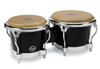 Latin Percussion LP 7-1/4" and 8-5/8" Fiberglass Bongos - Black with Chrome Plated Hardware (LP200XF-BK) | Musician Madness