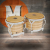 Latin Percussion LP 7-1/4" and 8-5/8" Generation II Bongos with Traditional Rims - Natural with Chrome Hardware (LP201A-2) | Musician Madness