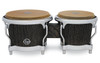 Latin Percussion LP Uptown CCII 7-1/4"-8-5/8" Bongos - Sculpted Ash Espresso Stain with Chrome Hardware (LP201SA) | Musician Madness
