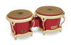Latin Percussion LP Fausto Cuevas III Signature 7-1/4"–8-5/8" Bongos – Ferrari Red Fiberglass with Gold Hardware (LP794V-ARG) – premium LP signature bongos available at Musician Madness.