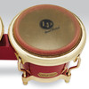 Latin Percussion LP Fausto Cuevas III Signature 7-1/4"–8-5/8" Bongos – Ferrari Red Fiberglass with Gold Hardware (LP794V-ARG) – premium LP signature bongos available at Musician Madness.
