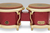 Latin Percussion LP Fausto Cuevas III Signature 7-1/4"–8-5/8" Bongos – Ferrari Red Fiberglass with Gold Hardware (LP794V-ARG) – premium LP signature bongos available at Musician Madness.
