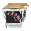 Latin Percussion LP Karl Perazzo Signature CCII 7-1/4"-8-5/8" Fiberglass Bongos - Sugar Skull Artwork with Chrome Hardware (LP794X-KP) | Musician Madness