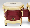 Latin Percussion LP Matador Traditional 7-1/4"–8-5/8" Oak Bongos – Red Finish with Gold Hardware (M201-RW) – premium LP Matador bongos, available at Musician Madness.