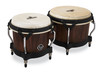 Latin Percussion LP Matador Traditional 7-1/4"-8-5/8" Oak Bongos - Whiskey Barrel Finish with Black Hardware (M201-WB) - stylish LP Matador bongos with warm tone, available at Musician Madness.