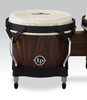 Latin Percussion LP Matador Traditional 7-1/4"-8-5/8" Oak Bongos - Whiskey Barrel Finish with Black Hardware (M201-WB) - stylish LP Matador bongos with warm tone, available at Musician Madness.