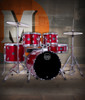 Mapex CM5844FTCIR Comet 5-Piece Drum Set with 18â€ bass drum in Infra Red, complete with hardware and cymbals.