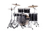 Mapex VE5295FTCVH Venus 5-Piece Rock Drum Set in Black Galaxy Sparkle with hardware and cymbal pack.