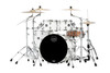 Mapex SR529XURM Saturn Rock 4-Piece Shell Pack in Satin White finish, no snare included.