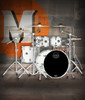Mapex SR529XURM Saturn Rock 4-Piece Shell Pack in Satin White finish, no snare included.