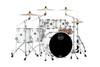 Mapex SR628XURM Saturn Studioease 5-Piece Shell Pack in Satin White finish, snare not included.