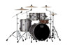 Mapex SE529XBBPG Saturn Evolution Rock 4-Piece Shell Pack in Gun Metal Grey finish, snare not included.