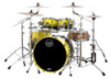 Mapex SR529XUUJ Saturn Rock 4-Piece Shell Pack in Sulphur Fade finish, snare not included.