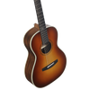 Alvarez Laureate LP70e Parlor Acoustic-Electric Guitar in Herringbone Sunset featuring a compact parlor body, warm vintage-style voice, classic herringbone detailing, and onboard electronics for studio and stage use.